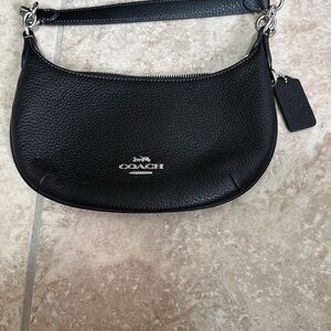 Coach Pebbled Black Leather Shoulder Bag
